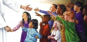 Children reaching to Jesus