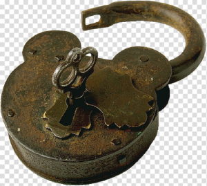 antique-lock-with-key-unlocked-padlock-with-key